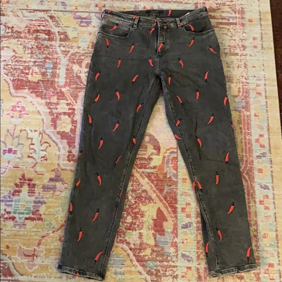 Scotch Soda Red Chili Pepper Print Jean 